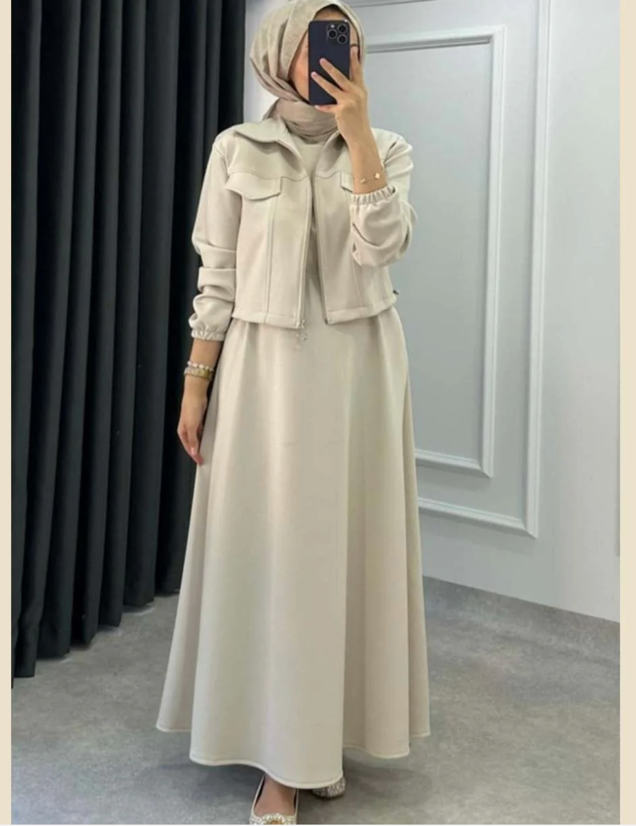 Sharjeena Winter Jacket Maxi 2-PC