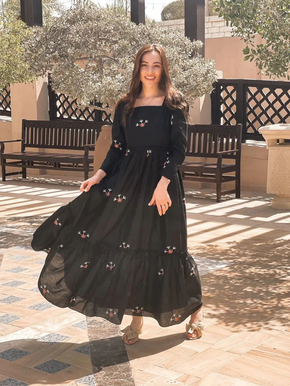 Flower Embroidery Frock