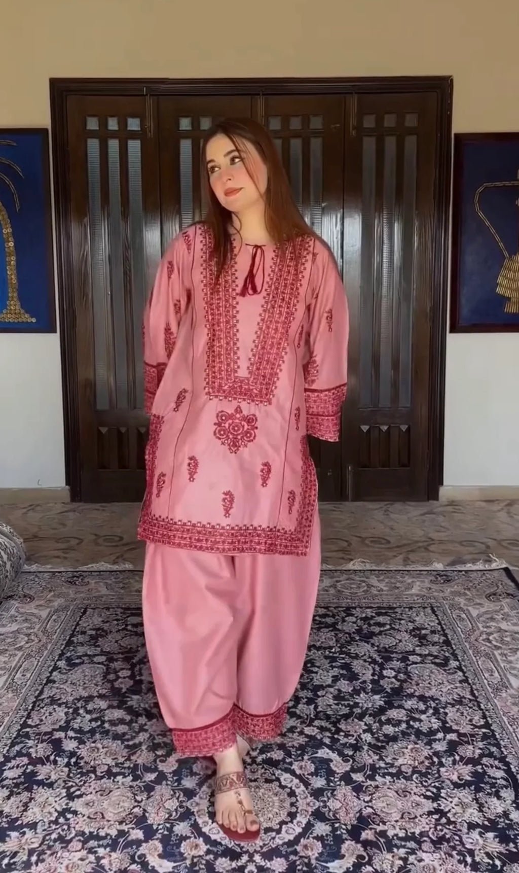 Jugnu pink 2pc Dress