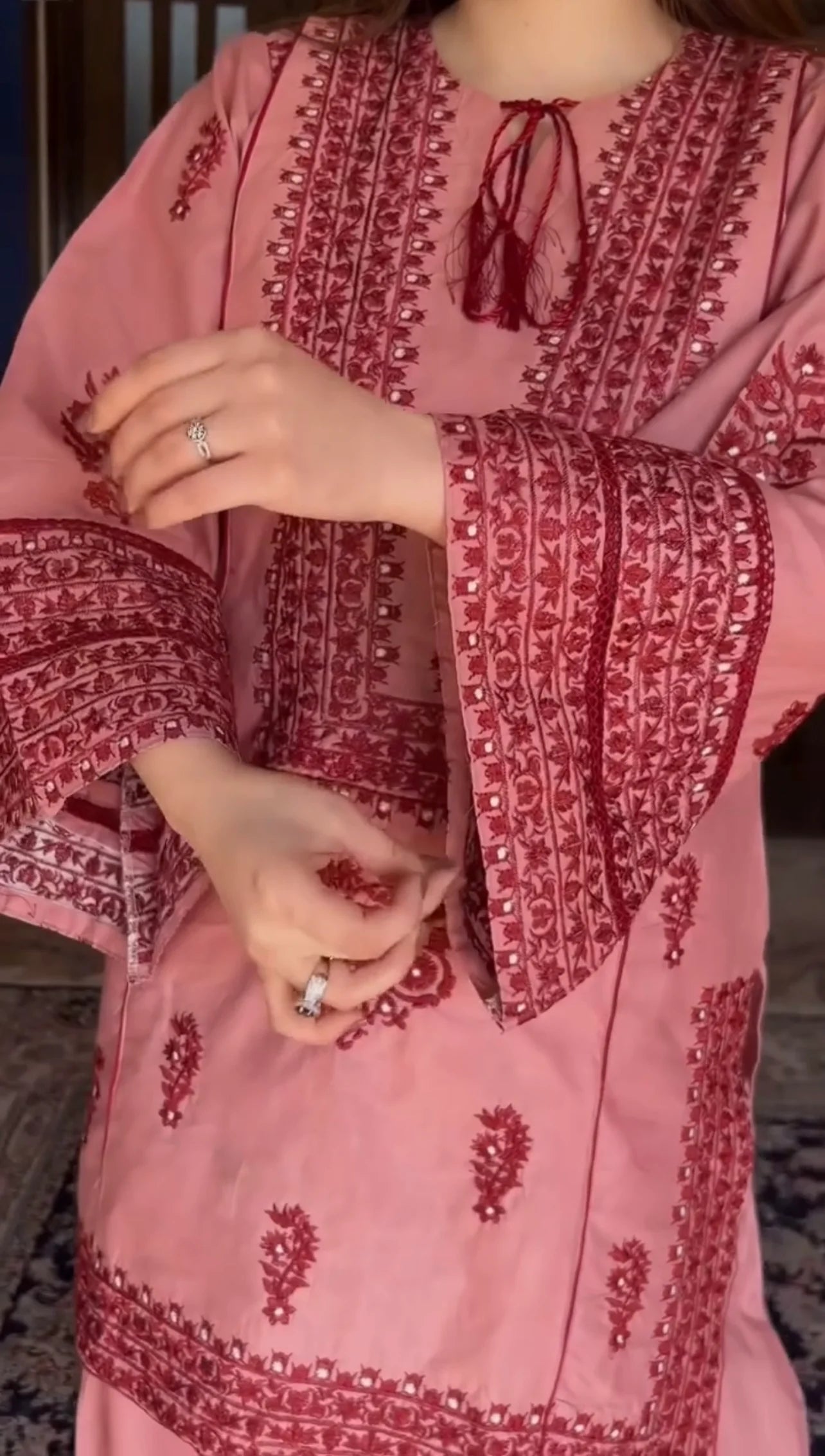 Jugnu pink 2pc Dress