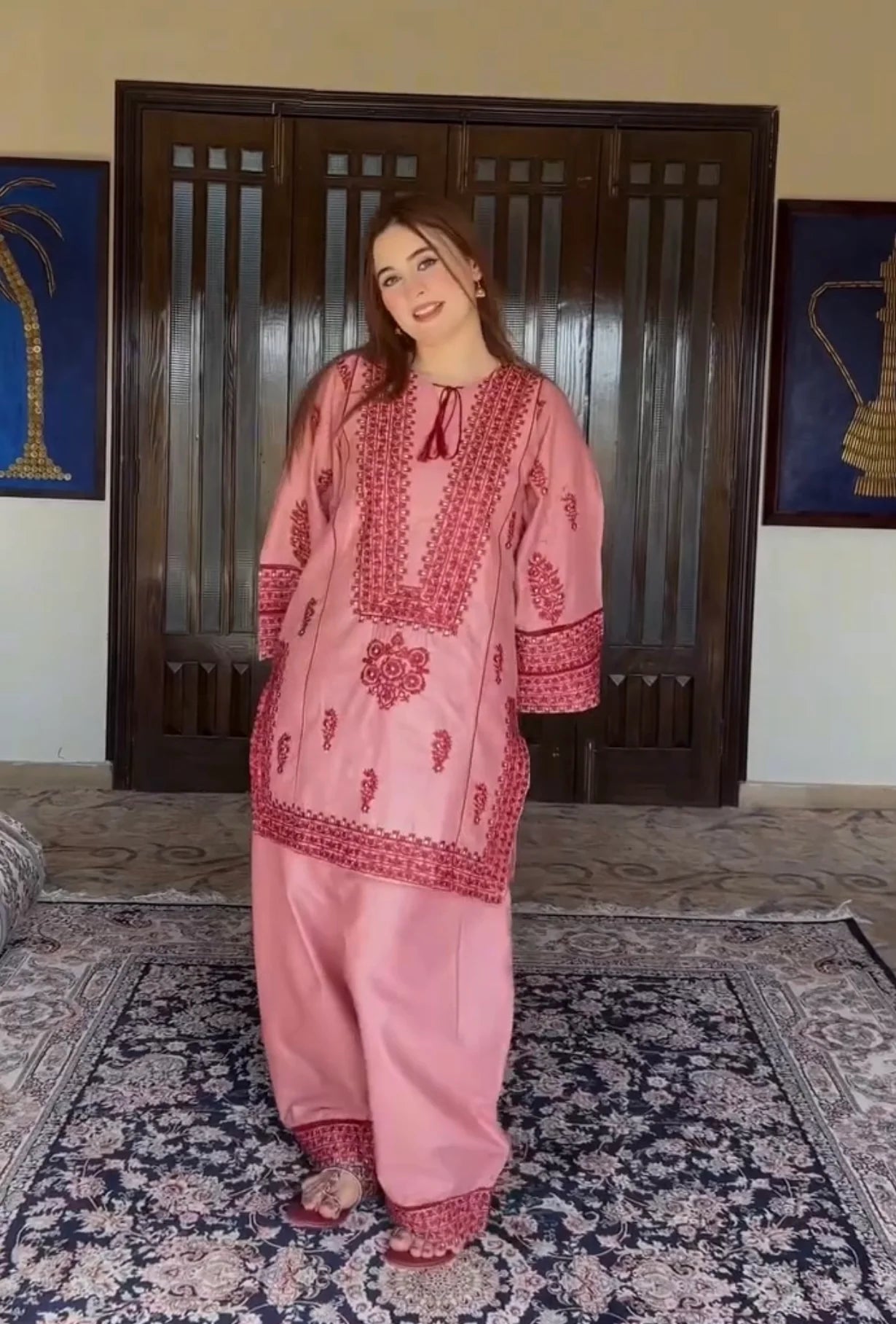 Jugnu pink 2pc Dress