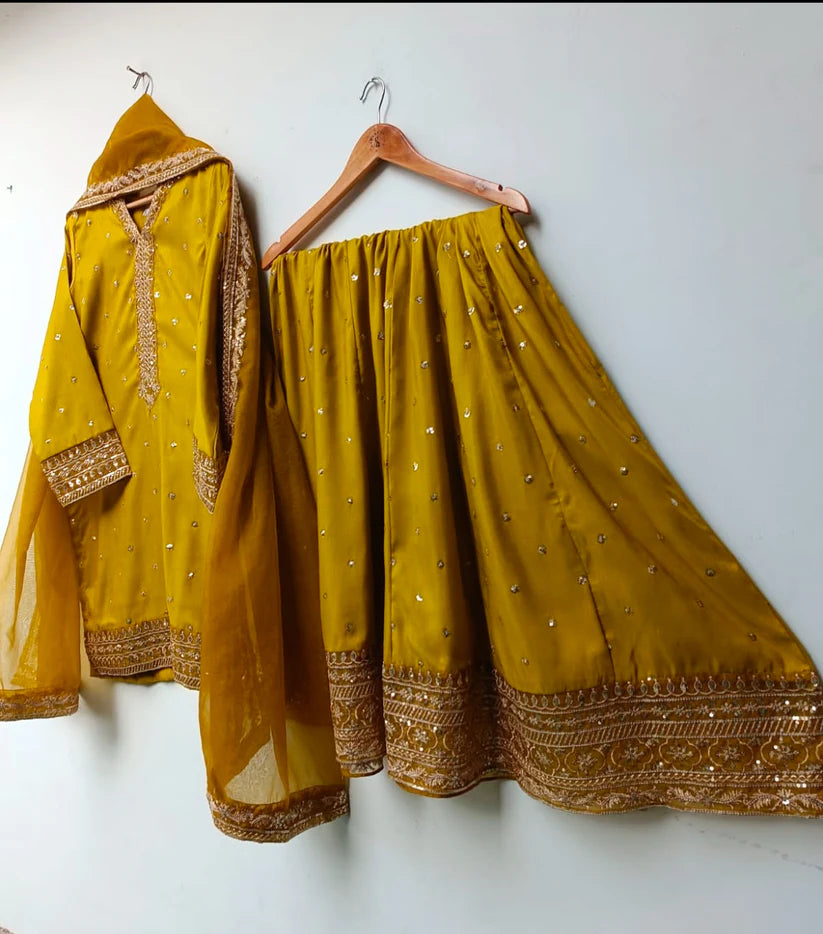 Marina - Raw Silk Embroidered 3PC Stitched Set