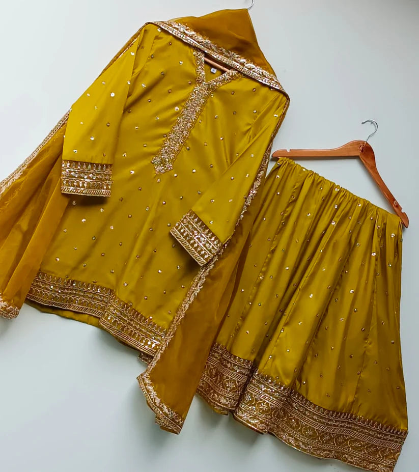 Marina - Raw Silk Embroidered 3PC Stitched Set