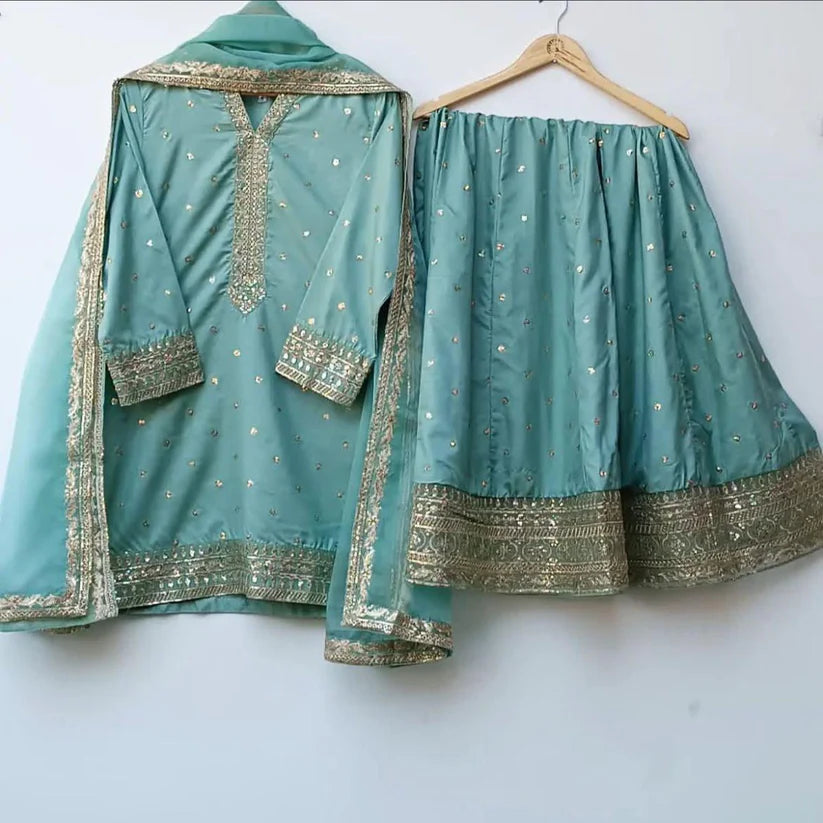 Marina - Raw Silk Embroidered 3PC Stitched Set