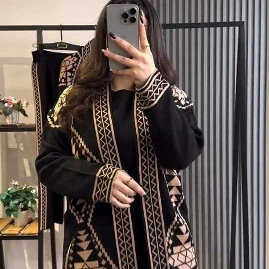 Printed Fleece Gown 3PC - Set