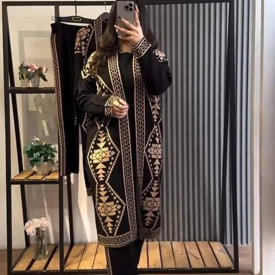 Printed Fleece Gown 3PC - Set