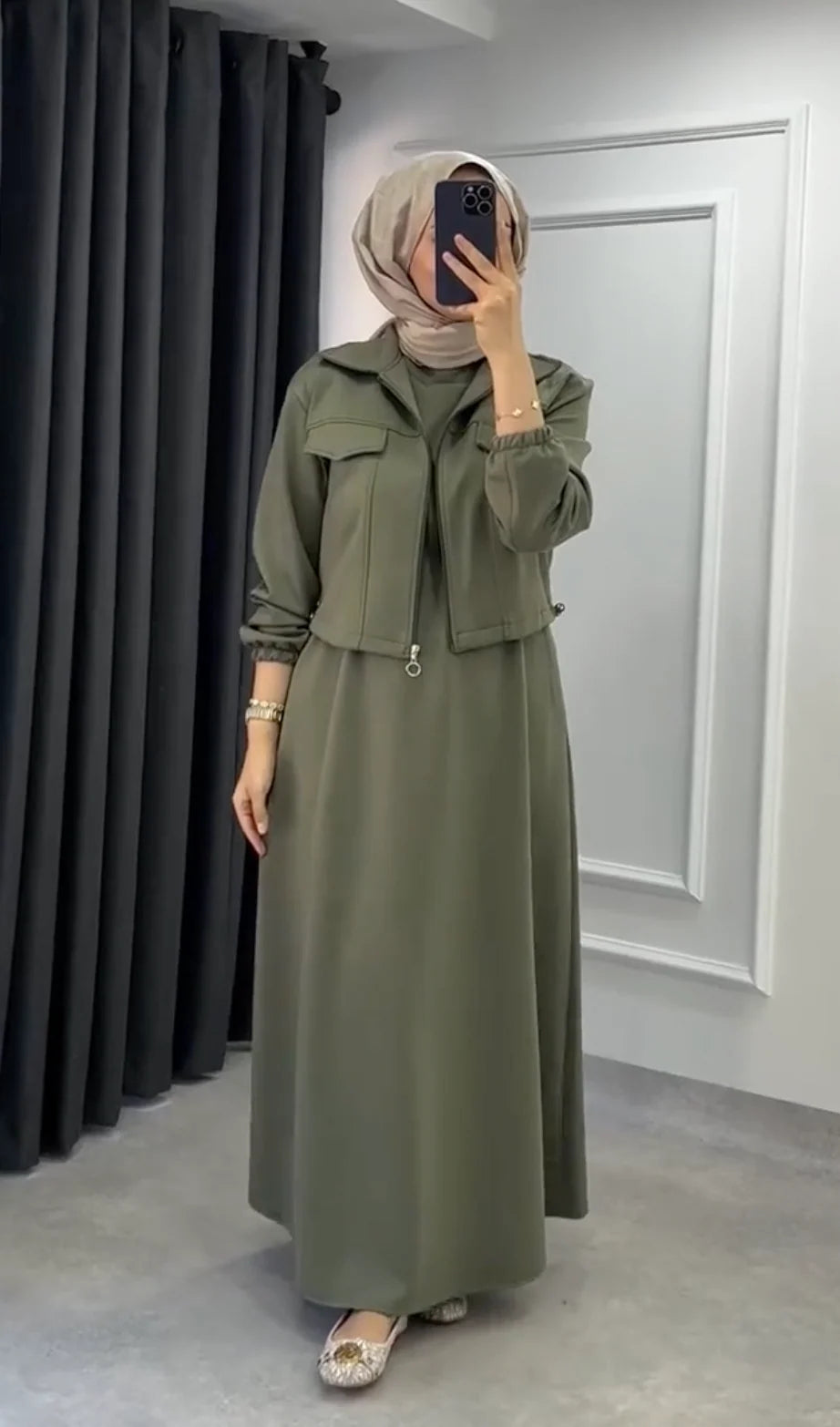 Sharjeena Winter Jacket Maxi 2-PC